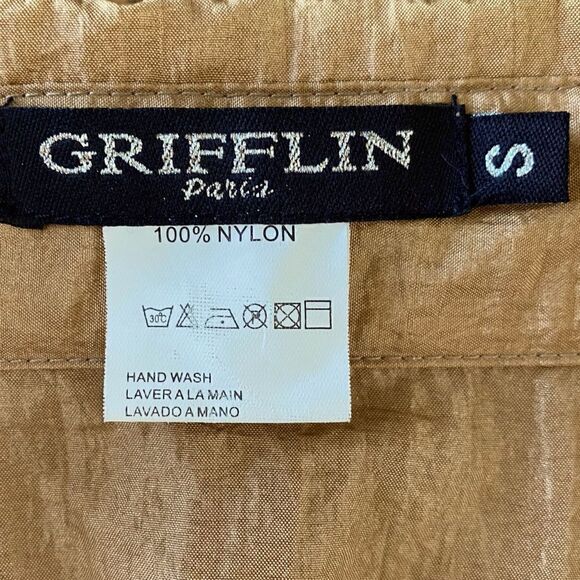 👚Griffin Paris Top/Blouse/Tunic in a metallic brushed gold. Size Small - EUC - Picture 4 of 4